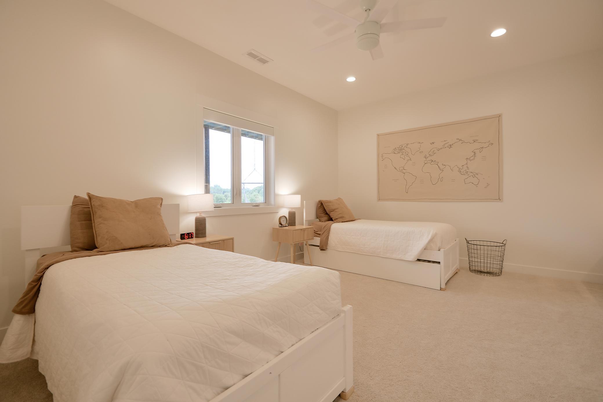 Spacious lower level bedroom