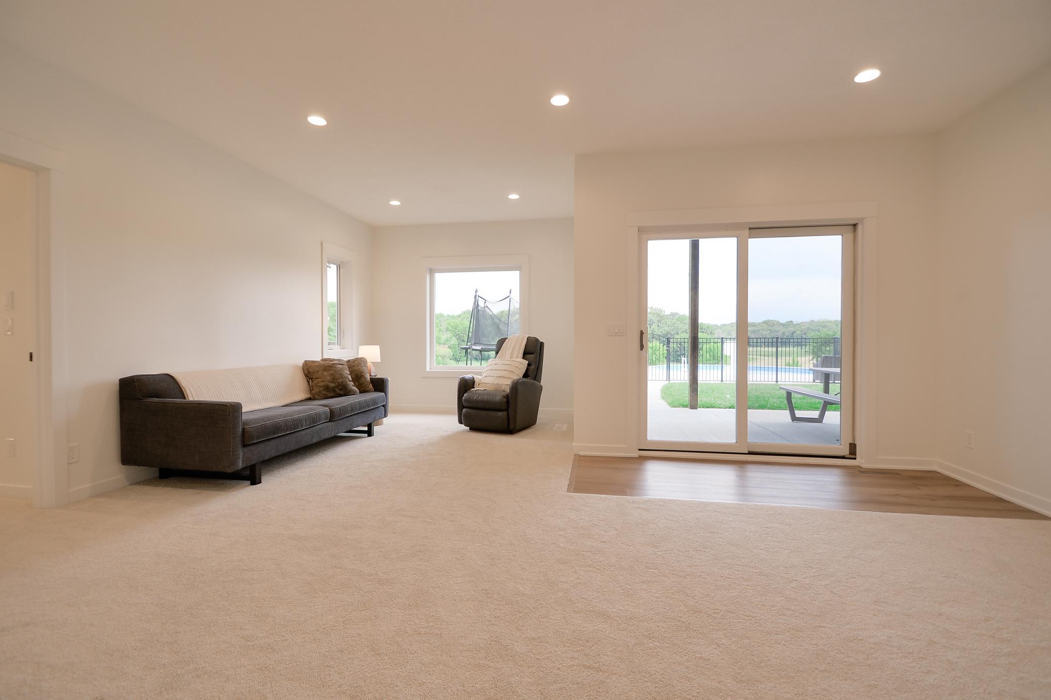 Walkout lower level to pool/backyard area