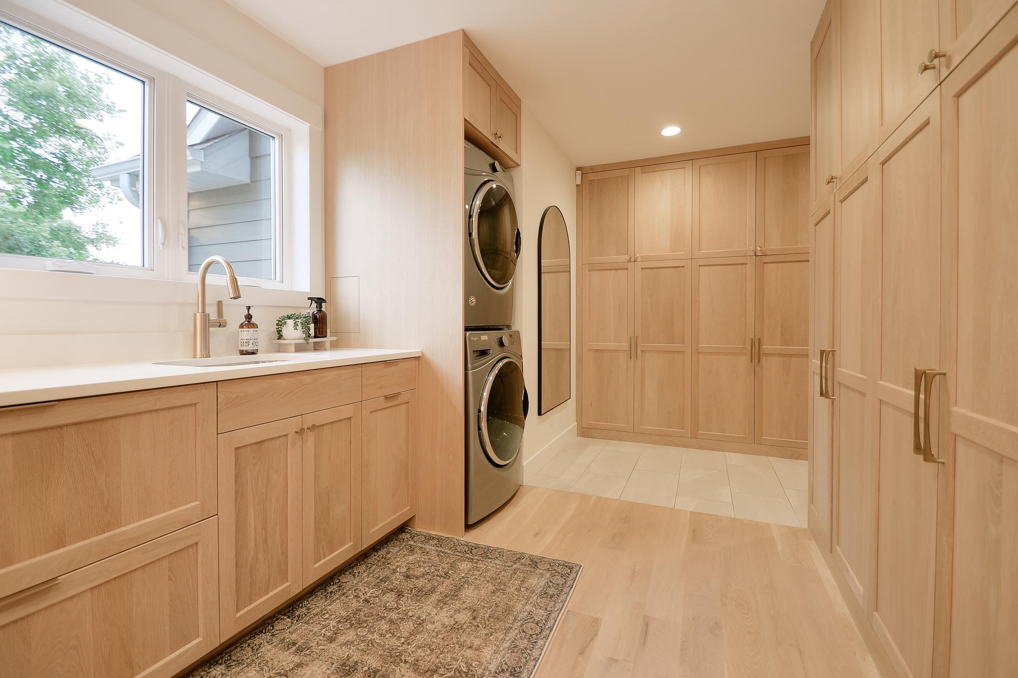 Custom laundry/mudroom with a great amount of storage
