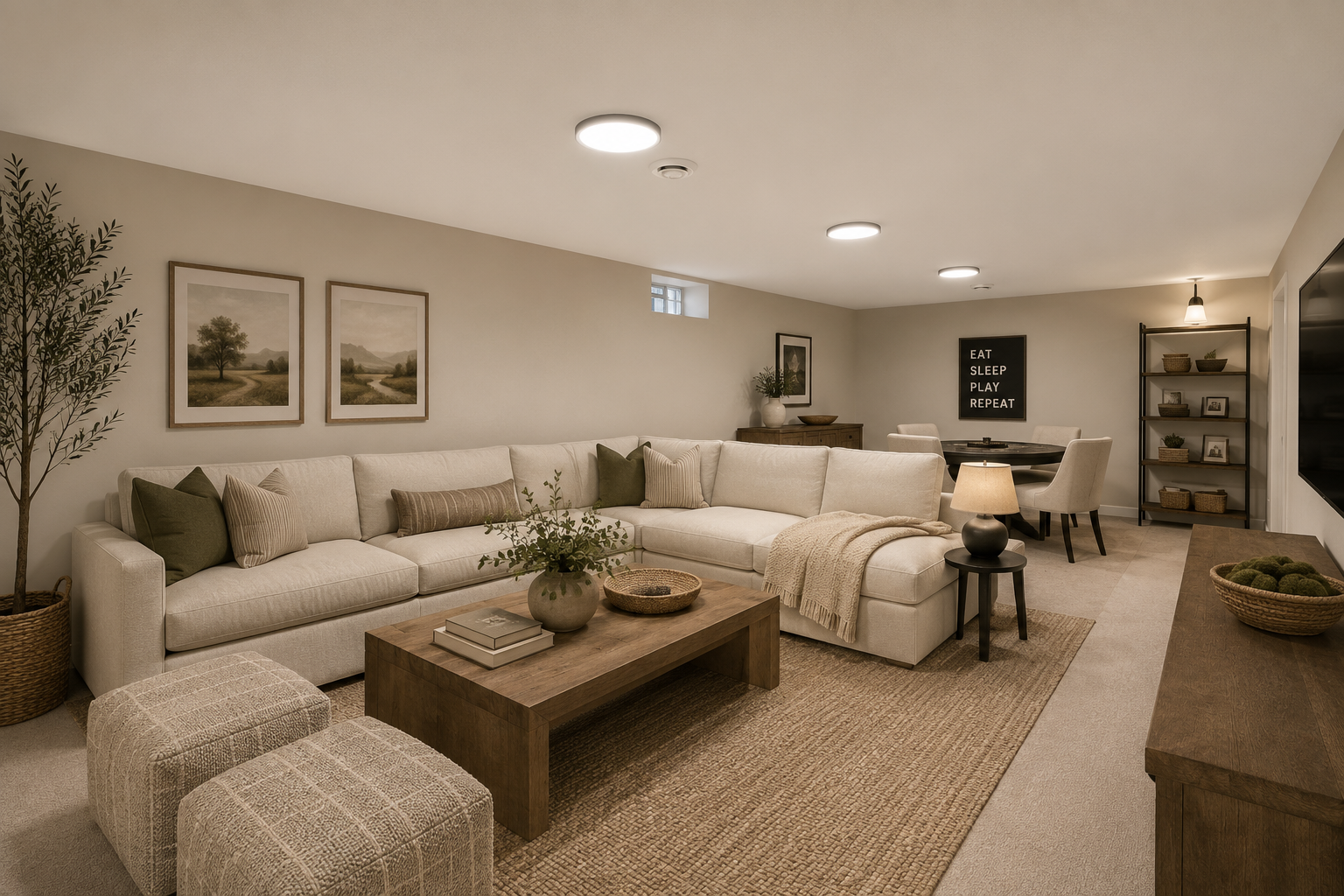 Lower level family room VS