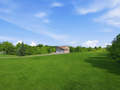 2.6 acre, grassy lot surrounded by trees and shrubs!