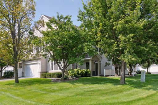 Corner, End unit with private patio, mature trees and grassy views.