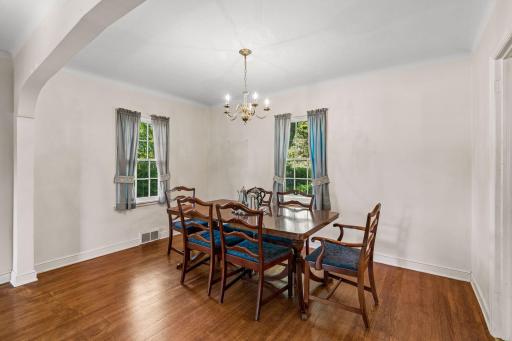 Large dining room area able to accommodate a large gathering.
