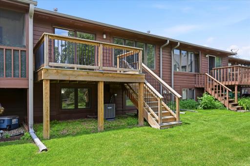 The elevated deck creates an ideal spot to take in the surrounding greenery throughout the seasons.