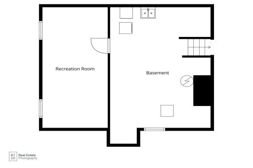 Basement family room and storage/laundry/mechnical area.