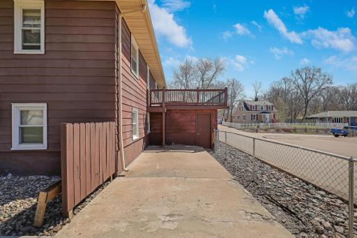 Access area from rearyard to double garage.
