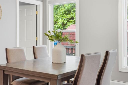 Sunlight pours in throughout the day, creating a warm and welcoming atmosphere year-round.