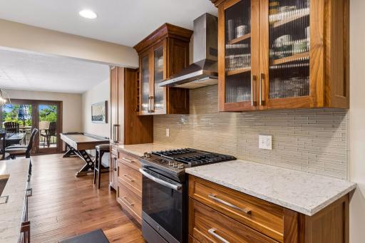 Beautiful countertop space. Check out the unique and classy backsplash that was done.