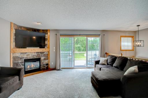 Deck off the living room expands this space
