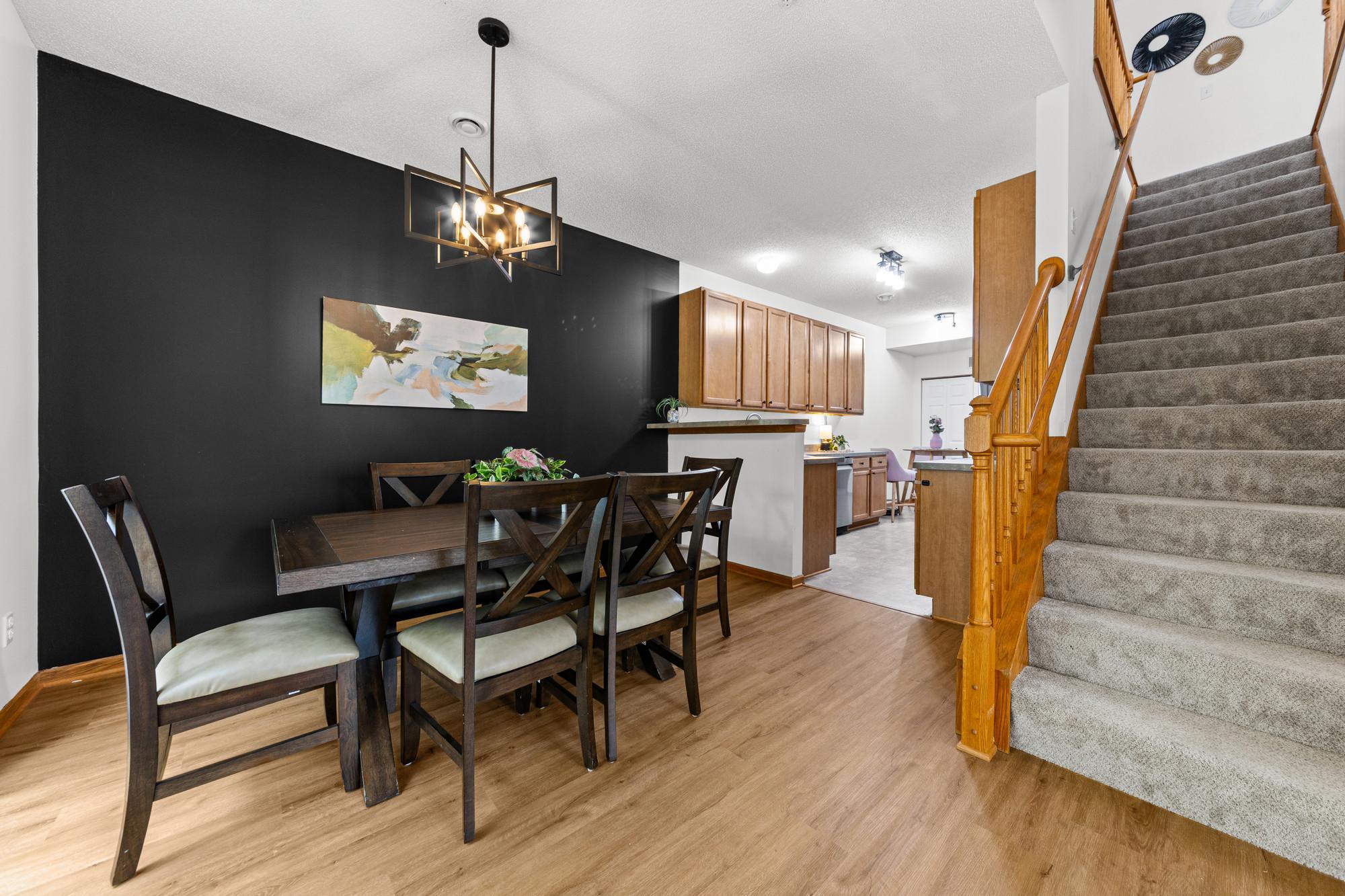 Formal dining area is conventiently located.