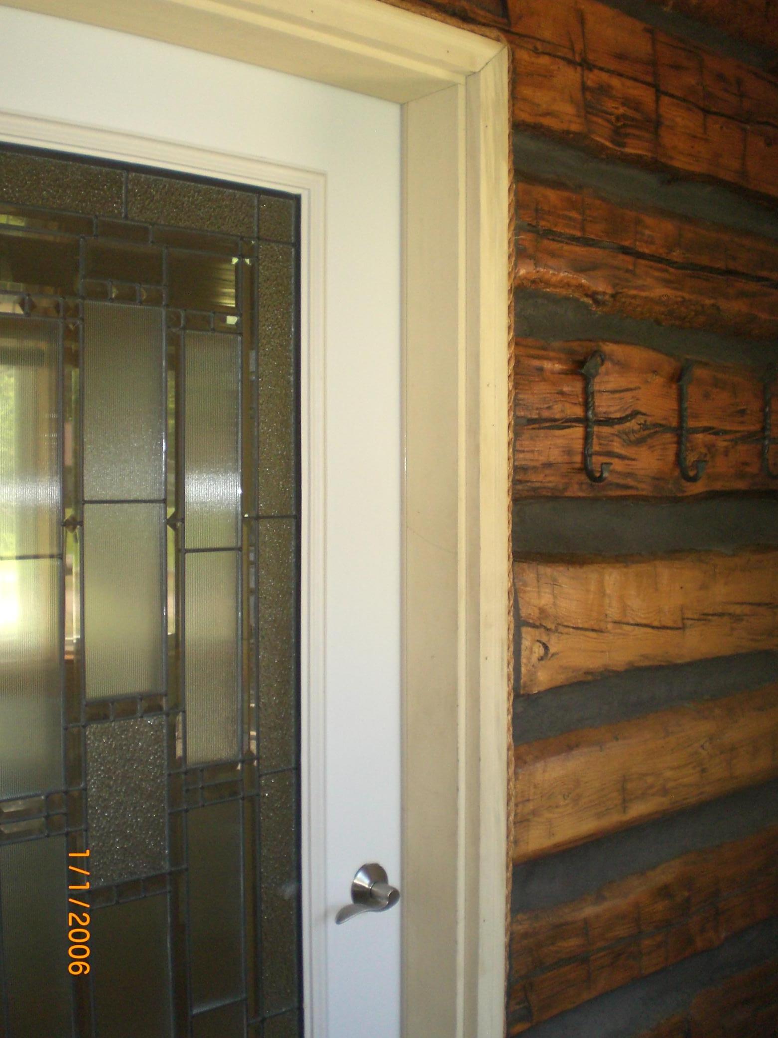 front entry with log wall