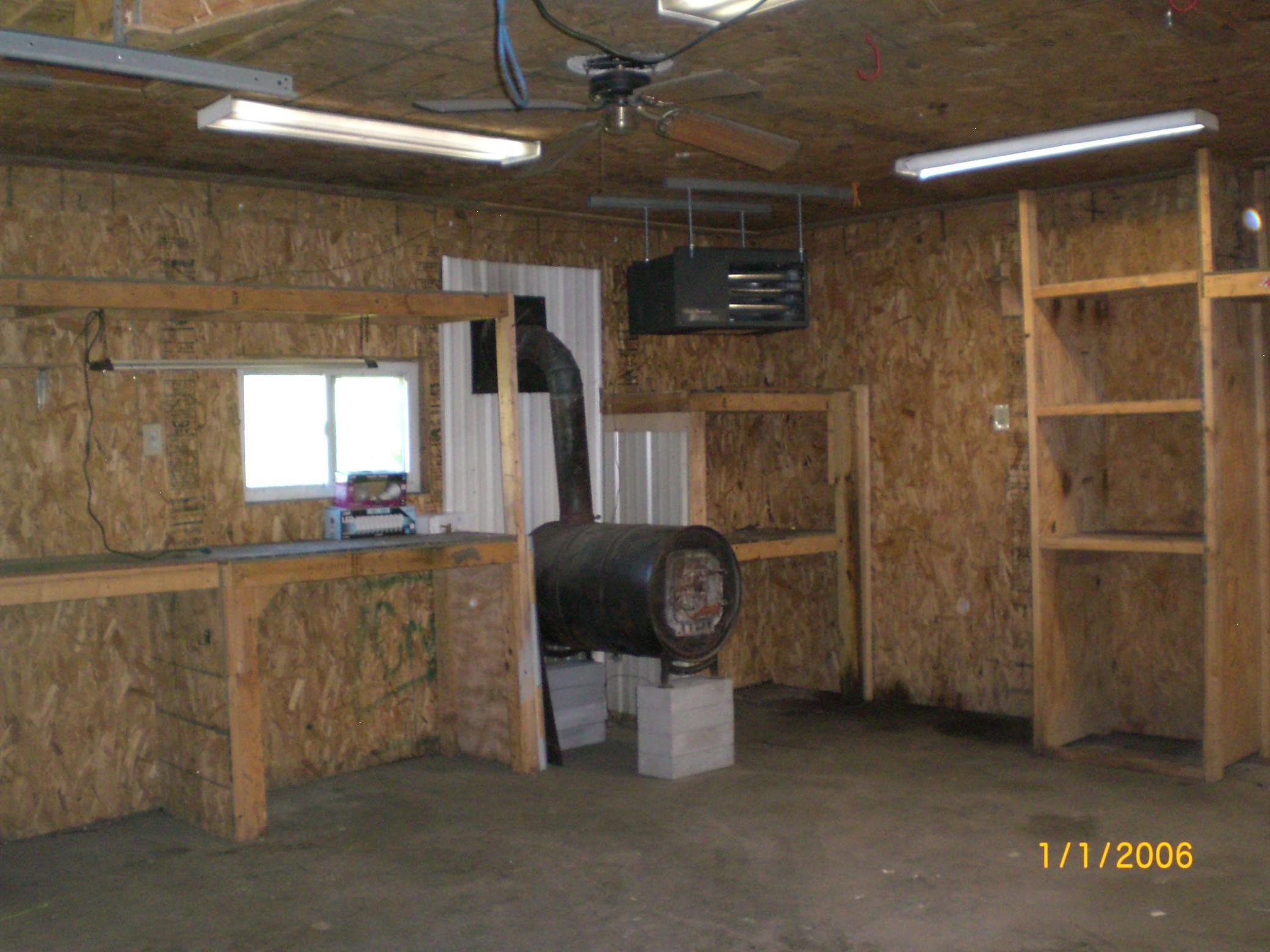 Workshop area in garage