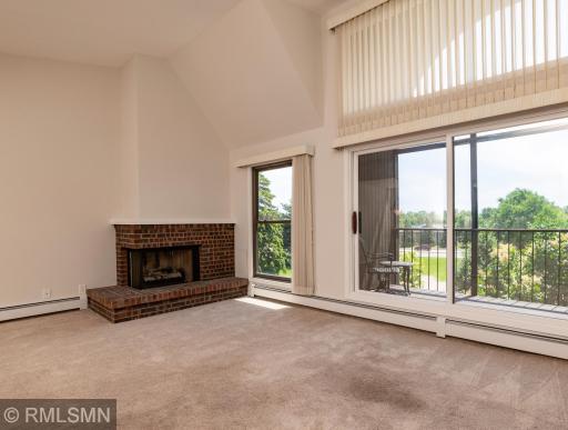 Vaulted ceiling above the spacious south-facing living room.
