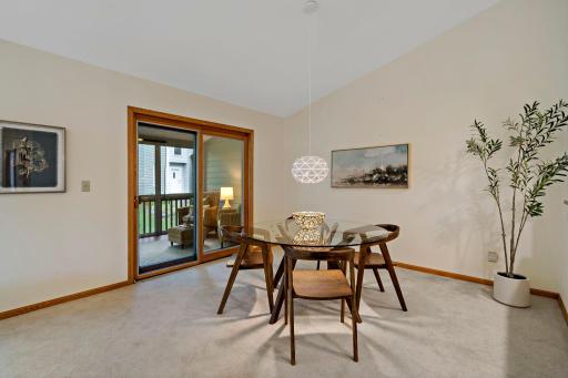 The dining room is perfect for intimate dinners or large holiday gaterings.