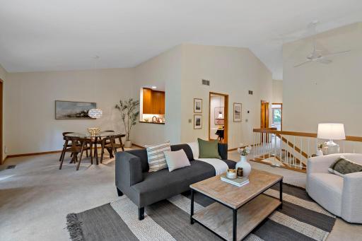 The bright, open floorplan is perfect for todayâs lifestyle. The dramatic vaulted ceiling makes the space feel light and airy.