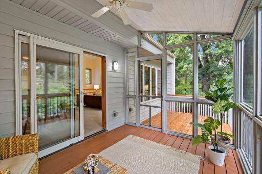 The screened-in porch is the perfect summer oasis.