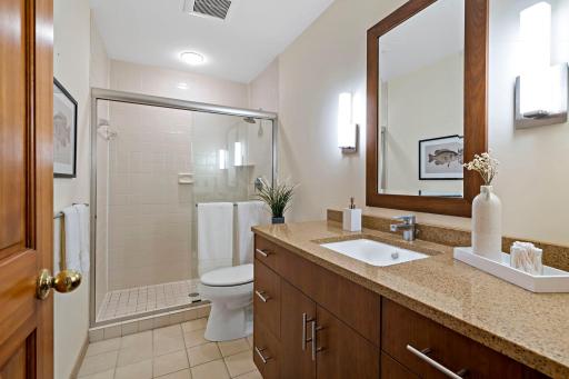 Great second bathroom located in the lower level.