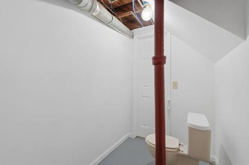 Lower level 1/4 bath ready for finishing.