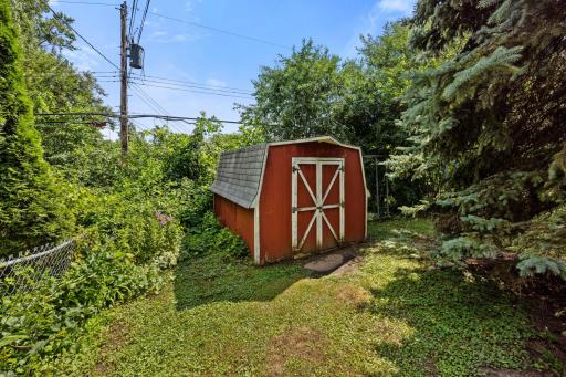 Additional storage in this backyard shed