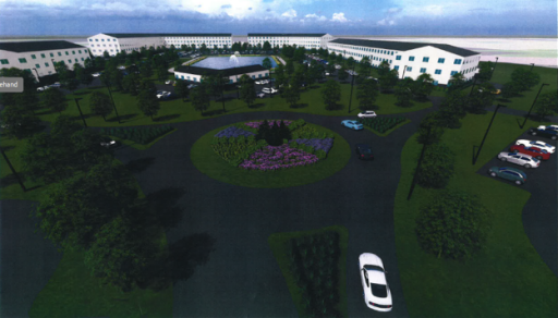 rendering of proposed and approved redevelopment