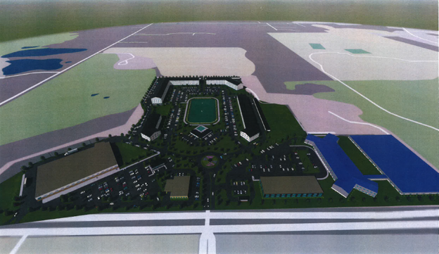rendering of proposed and approved redevelopment