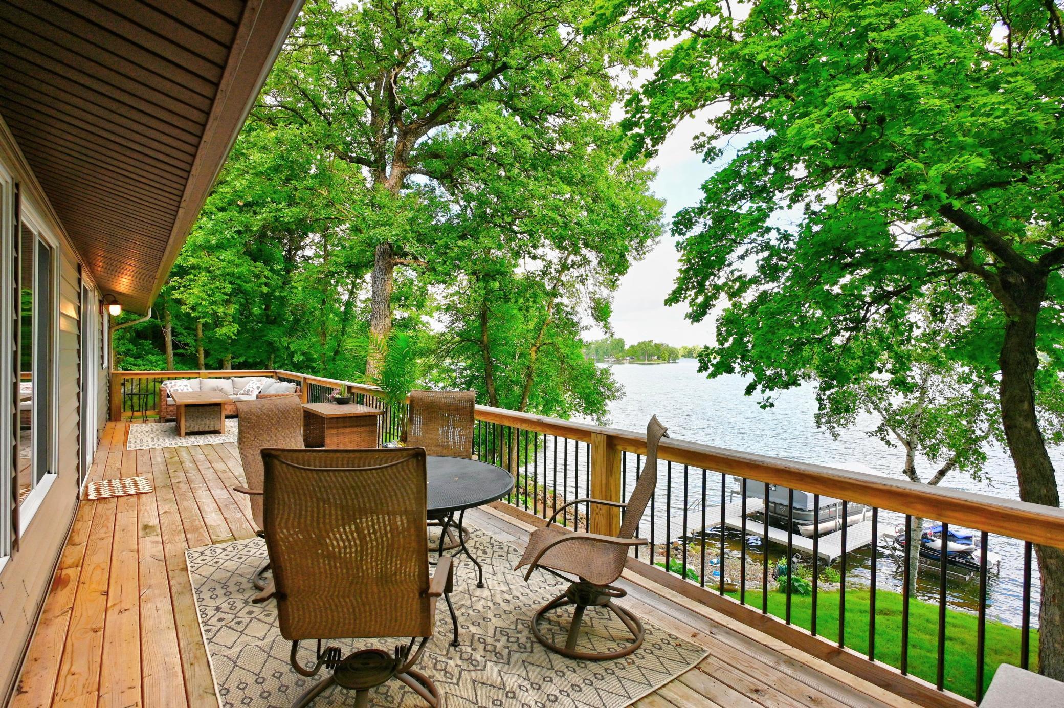 New deck that spans the length of the house