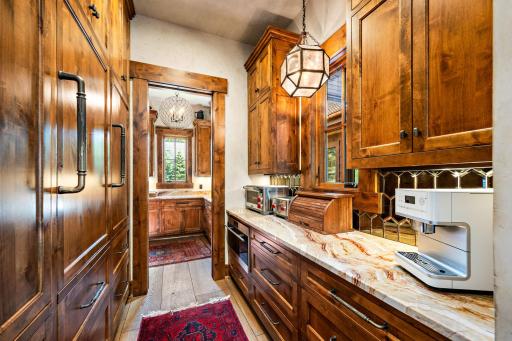 View from kitchen into butler's pantry