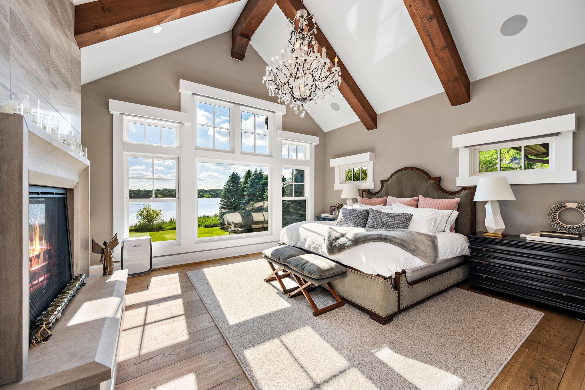 Primary bedroom with lake view