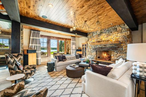 Lower level family room with lake view