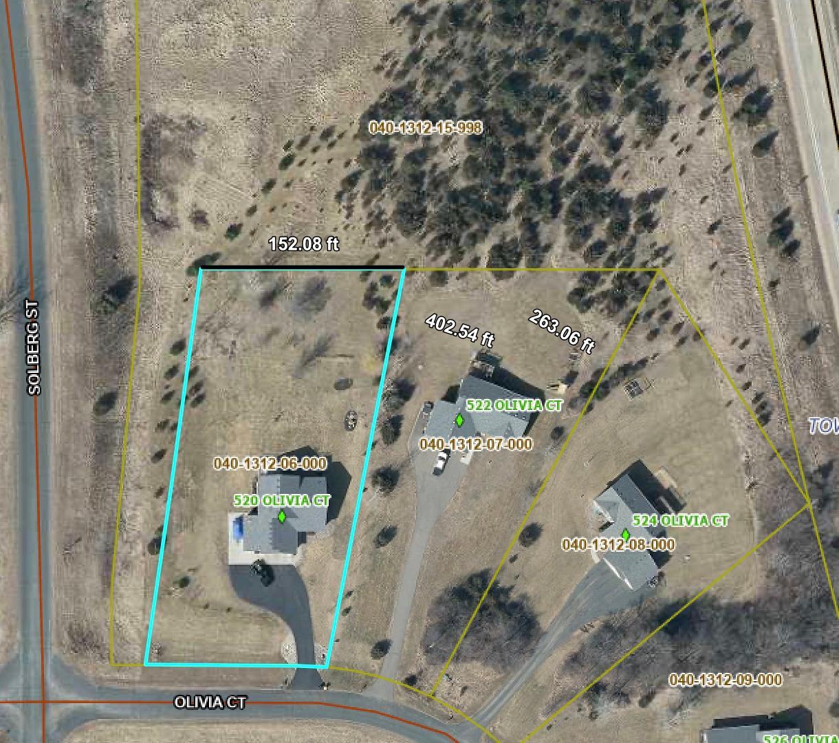 From County GIS site - lot goes back past neighbor’s home on the right as a “marker"