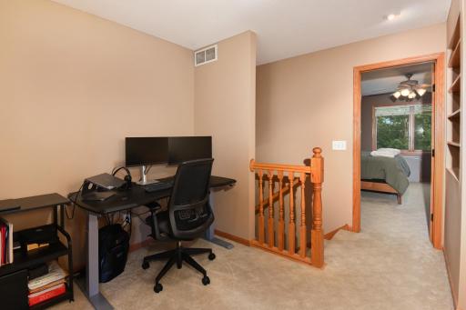 Working from home or need a library space? This upper level space offers flexibility for your family