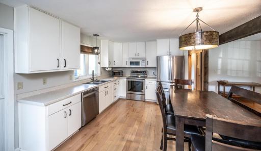 Kitchen with Updated Stainless Steel Appliances.