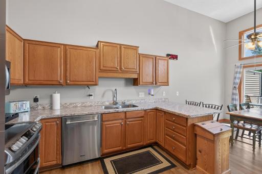 Spacious, open kitchen with plenty of storage and seating space