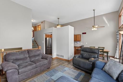 Ceiling fans in kitchen and dining room!