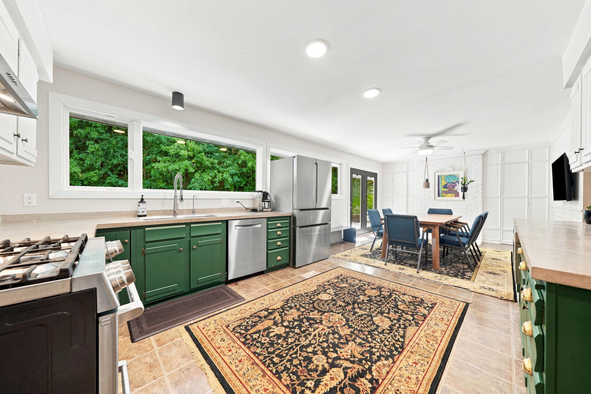 Roomy eat-in Kitchen adjacent to Family Room provides extended room for entertaining