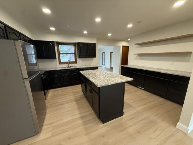 Opened up wall to the kitchen