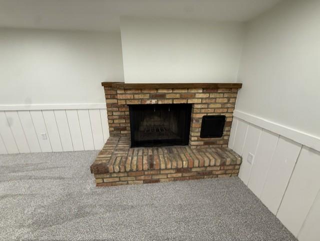 Brick real wood fireplace