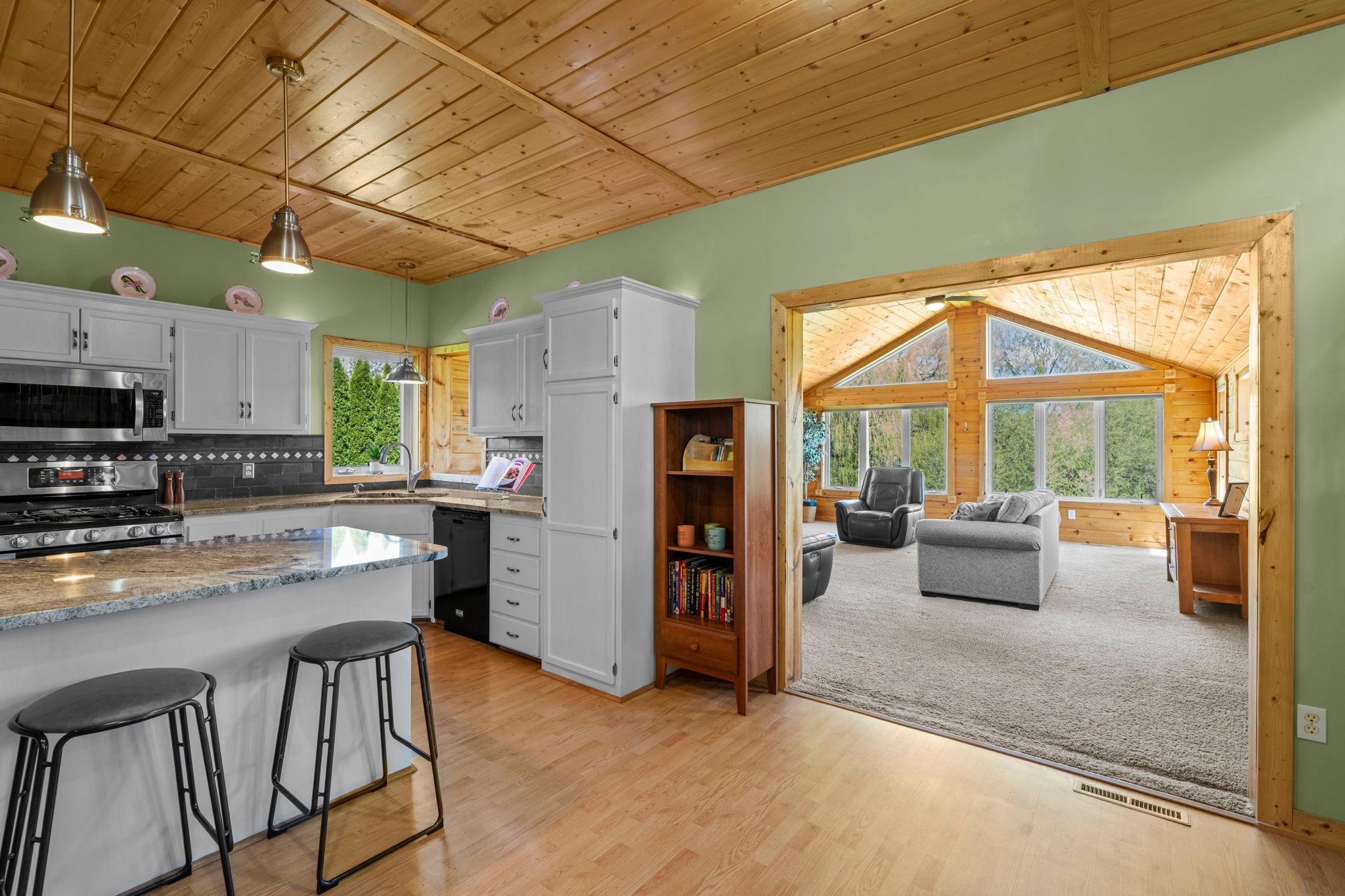 Kitchen connecting to the Four Seasons Porch