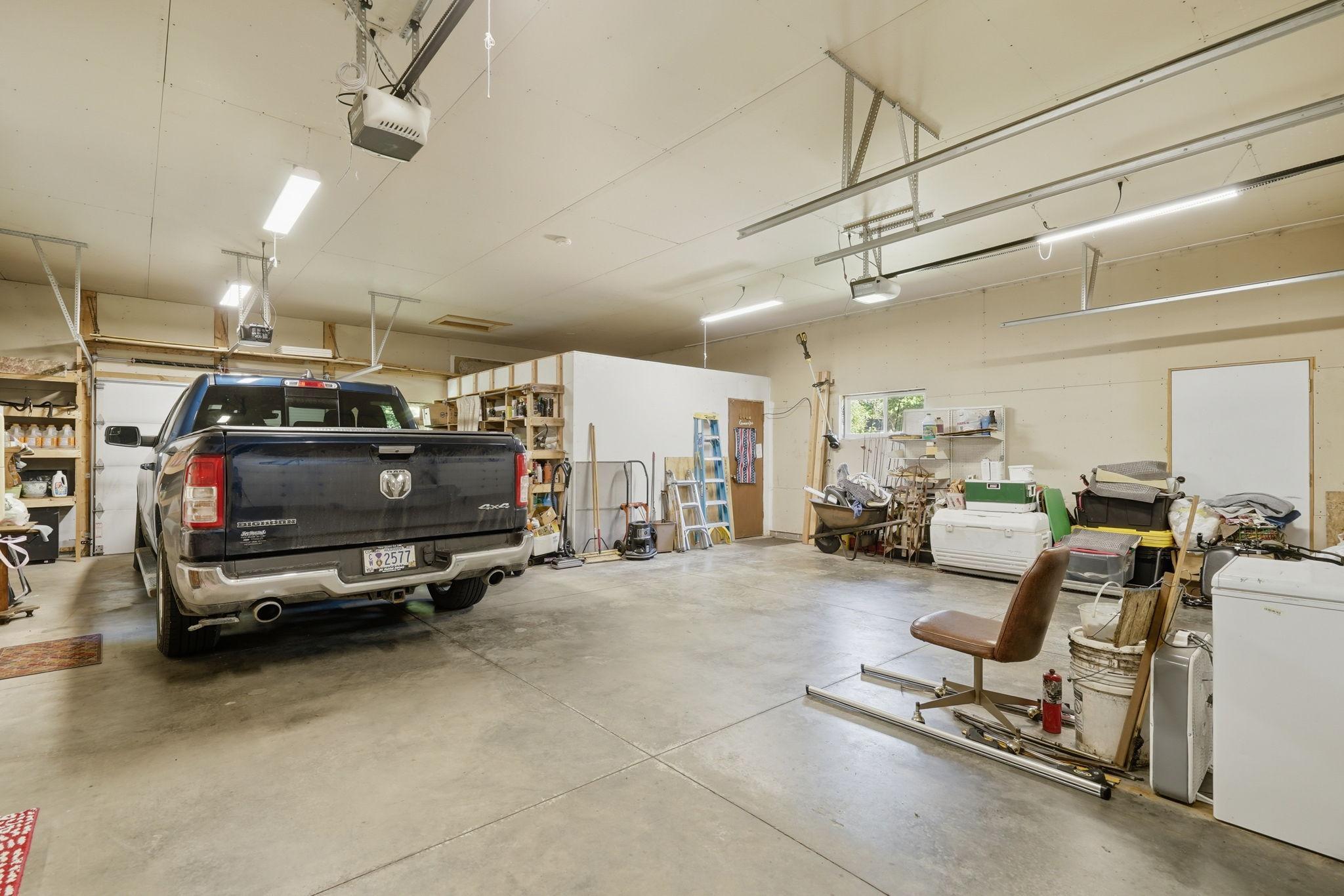 Attached Garage and Shop
