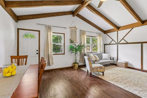Spacious family has options for dining and living spaces.