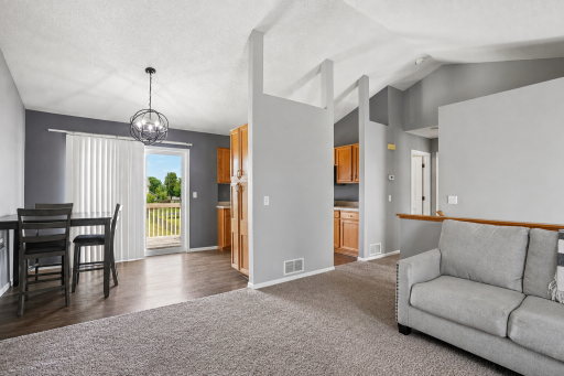 Living room view of Dinning and Kitchen