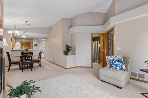 Offered entirely on one convenient upper level, the vaulted ceilings and architectural detailing enhance the openness, character, and overall ease and desirability of the living spaces.