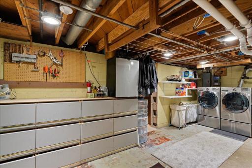 lower level workshop, storage area and laundry