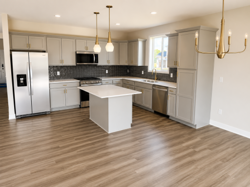 Large Kitchen with Island and Wall Pantry