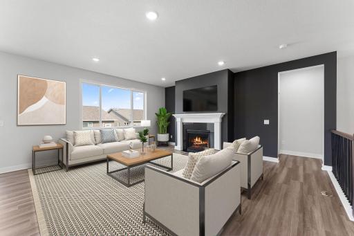 Gas Fireplace in Great Room (Virtually Staged)