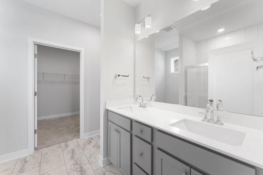 Quartz Counters, Soft Close Cabinets Primary Suite