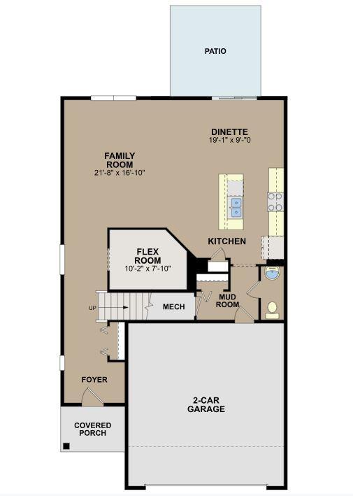 One of our newest, most exciting two story floorplans, the Lexington features a spacious main level with versatile flex room, functional mud room patio!