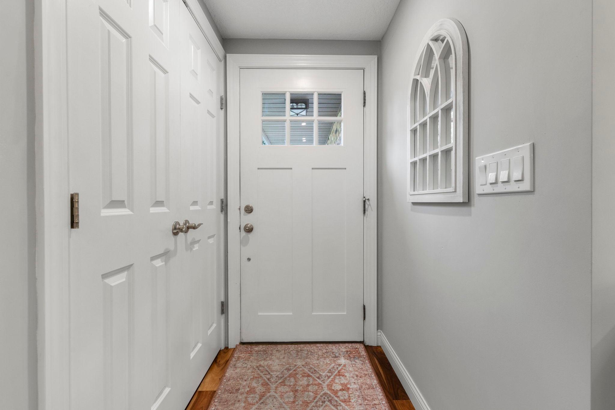 Front entry and large closet