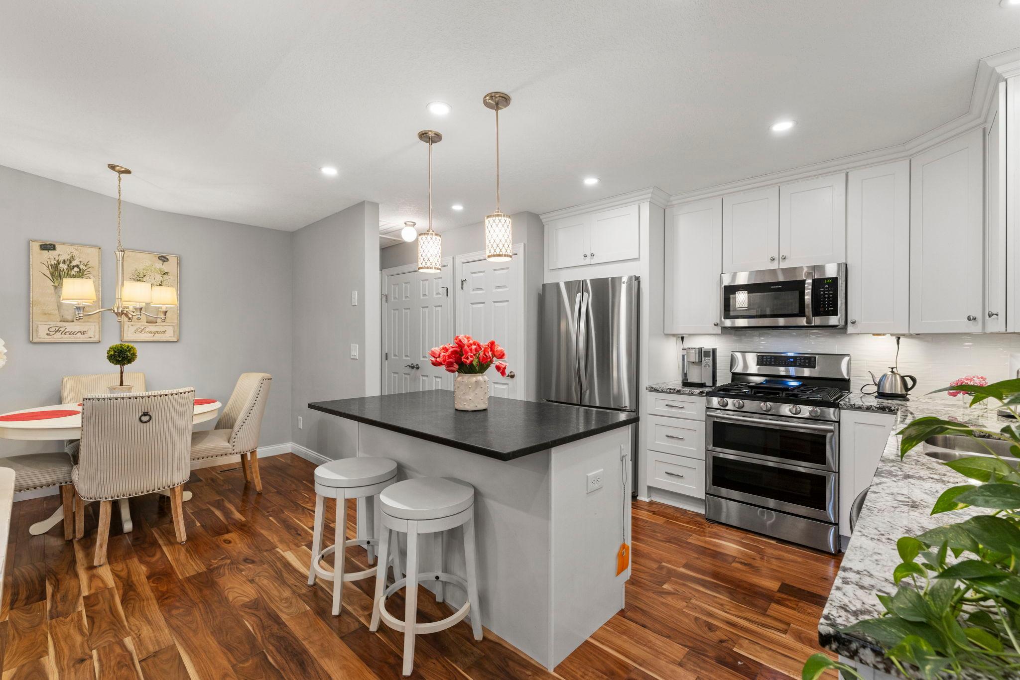 Island with front and side storage