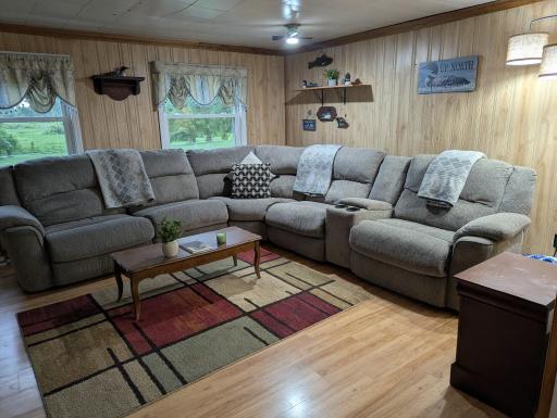 The living room is larger than it looks.